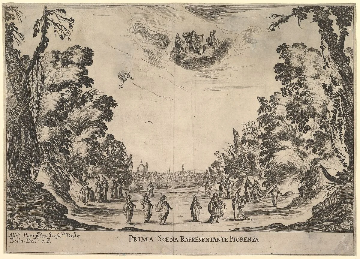 First scene, in Florence, from 'The marriage of the gods' (Le nozze degli Dei) — Stefano della Bella