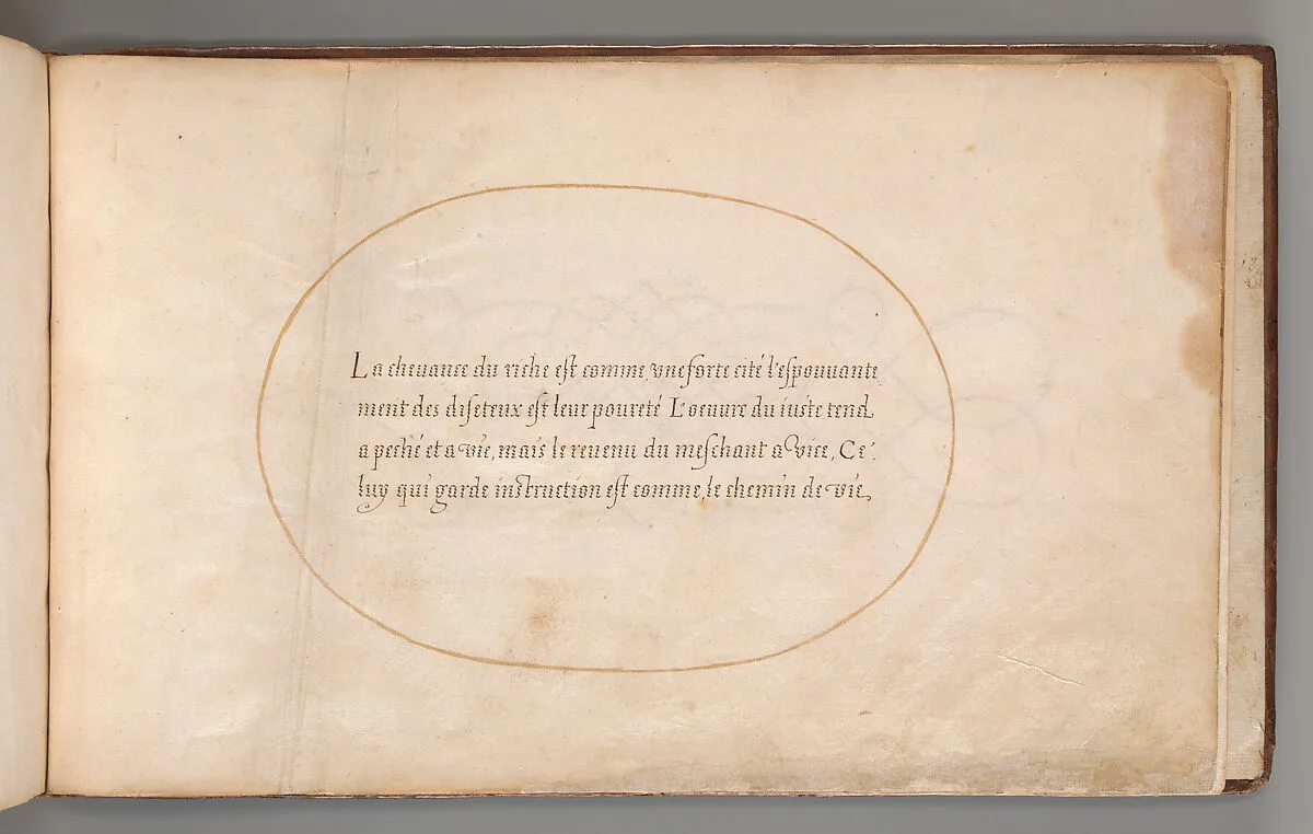 Calligraphic Exercise in French — Anonymous