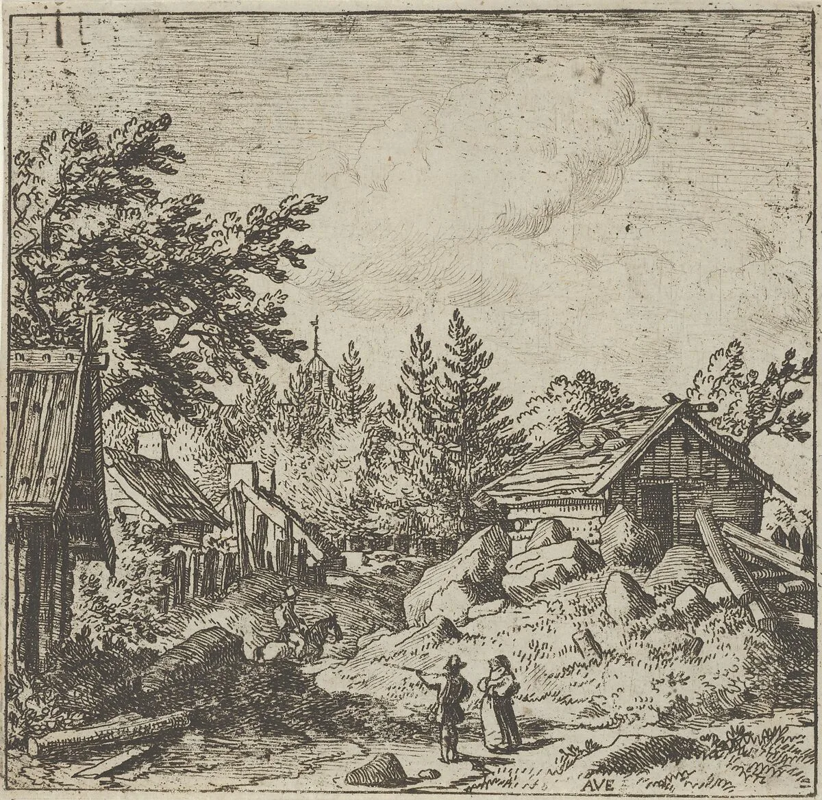 The Hamlet on the Montainous Ground — Allart van Everdingen