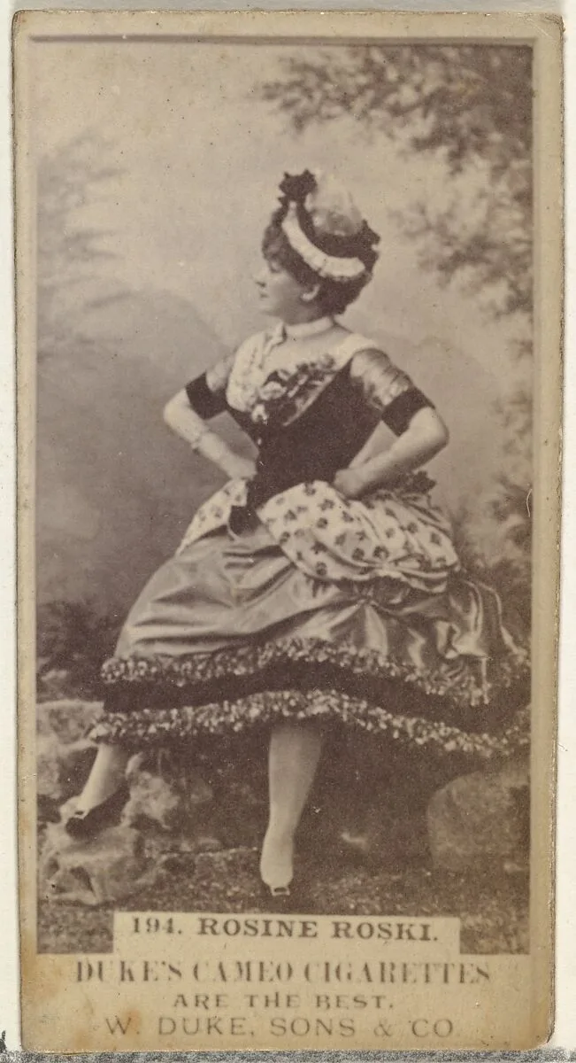 Card Number 194, Rosine Roski, from the Actors and Actresses series (N145-5) issued by Duke Sons & Co. to promote Cameo Cigarettes — W. Duke, Sons & Co.