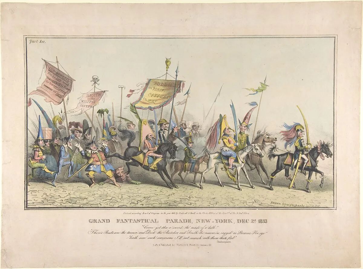 Grand Fantastical Parade, New-York, December 2, 1833 — Endicott & Swett|David Claypoole Johnston