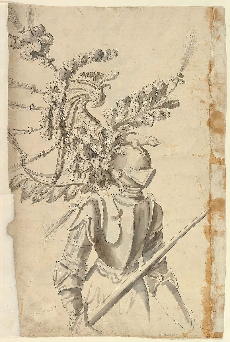 Design for an Armor with Tournament Headdress — Baccio del Bianco