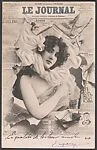 [Woman Bursting Through Le Journal Newspaper]
