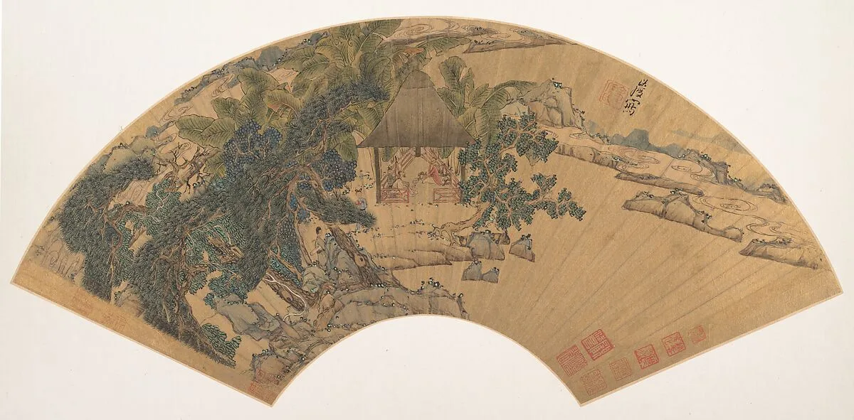 明 陳洪綬 山水圖 扇|Landscape — Chen Hongshou