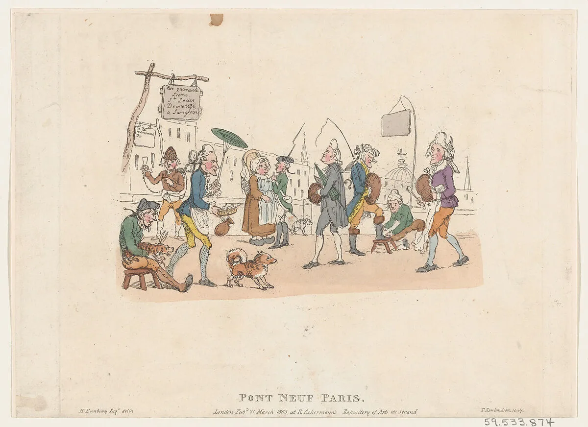 Pont Neuf, Paris — Henry William Bunbury|Thomas Rowlandson|Rudolph Ackermann, London