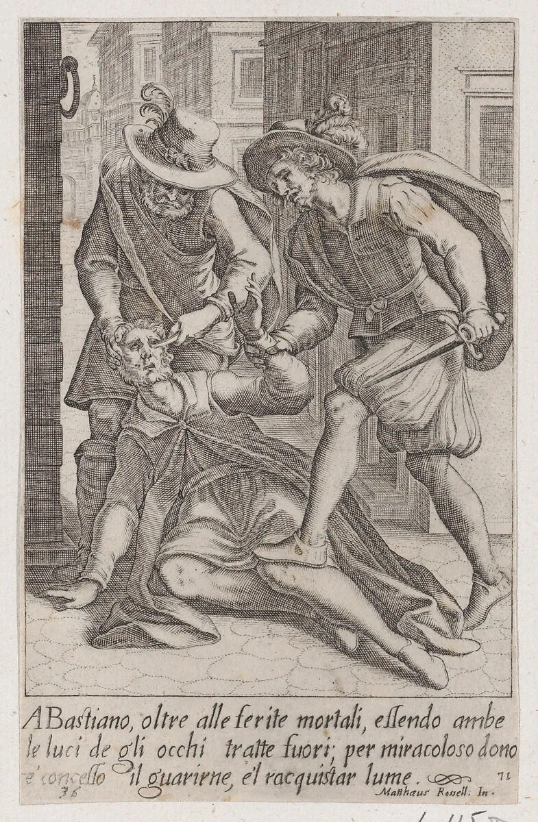 Bastiano, from Scelta d'Alcuni Miracoli e Grazie della Santissima Nunziata di Firenze (Selection of Some Miracles and Graces that Occurred in the Church of the Annunziata in Florence) — Jacques Callot|Matteo Rosselli