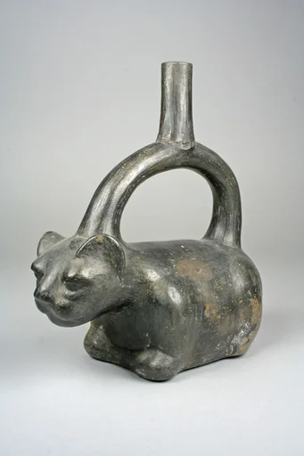 Stirrup Spout Bottle with Cat