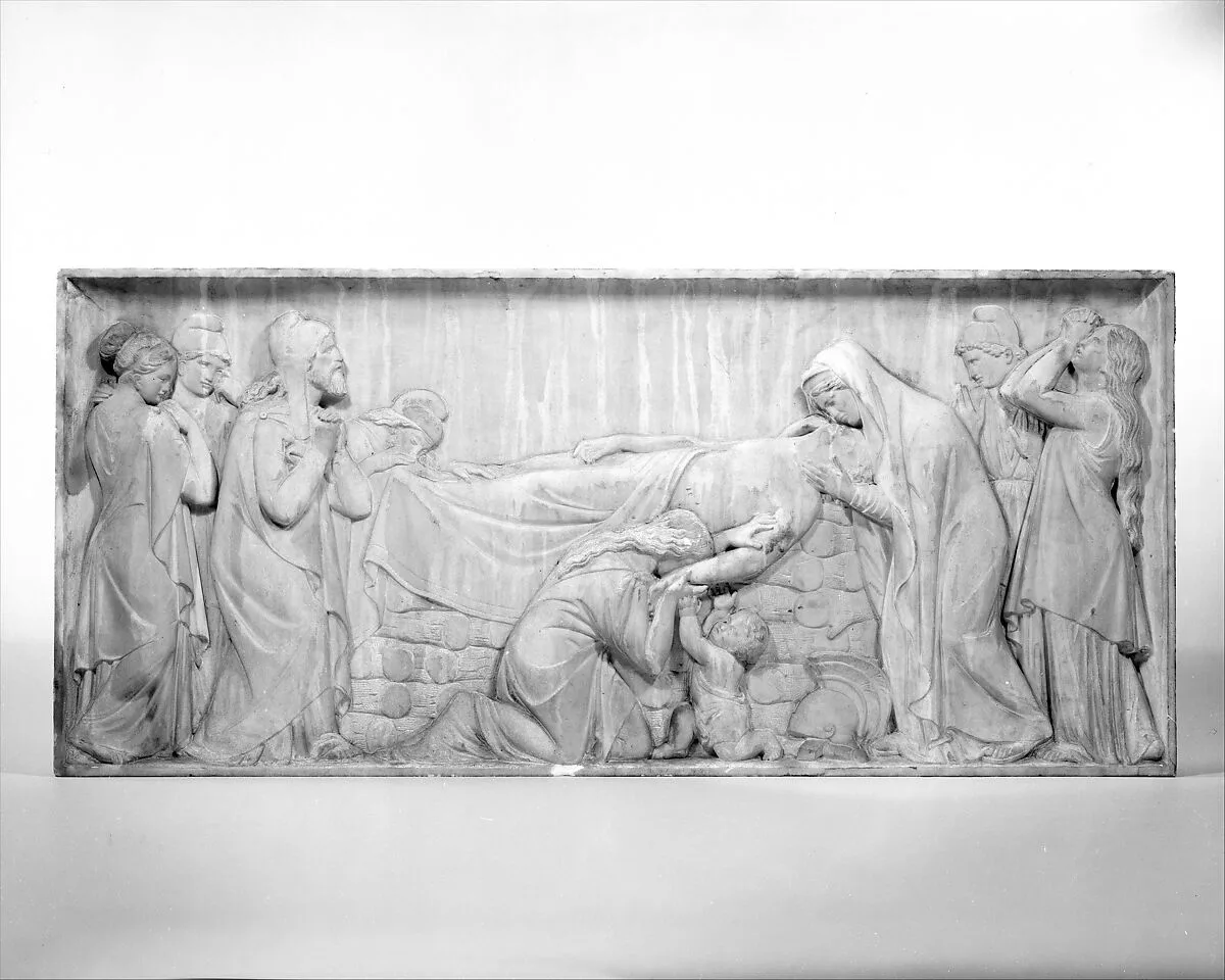Hector lying on his funeral pyre — Giovanni Maria Benzoni