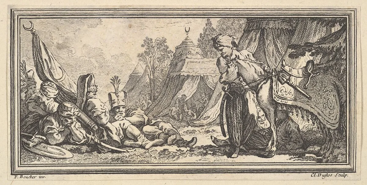 Turkish Soldiers Resting — Claude Augustin Duflos le Jeune|François Boucher