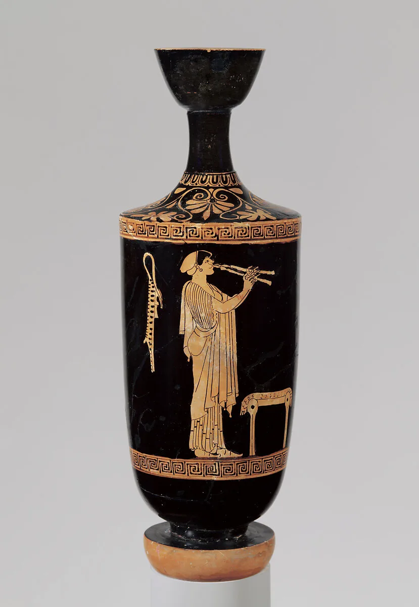 Terracotta lekythos (oil flask) — Brygos Painter