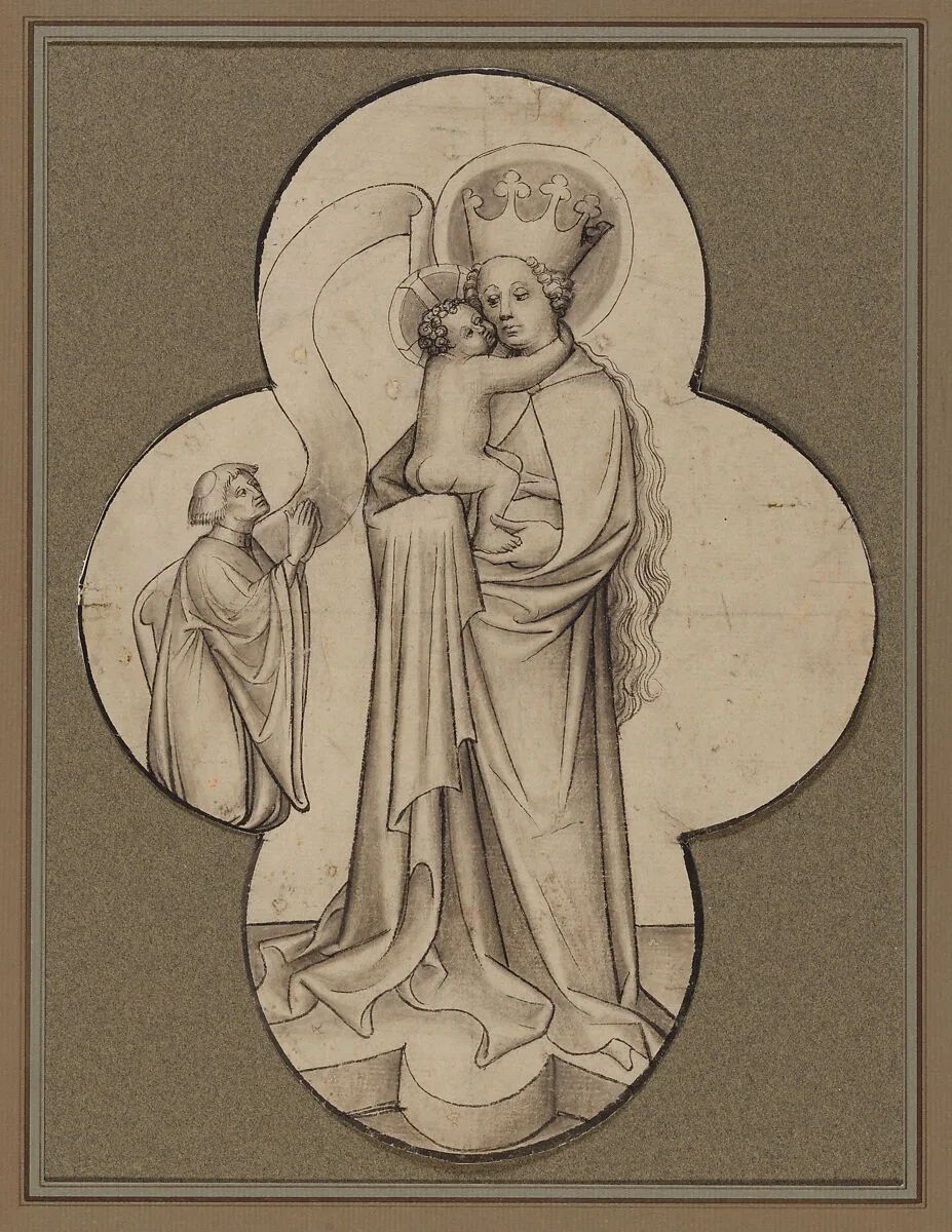 Virgin and Child with a Kneeling Donor, in a Quatrefoil — Unknown