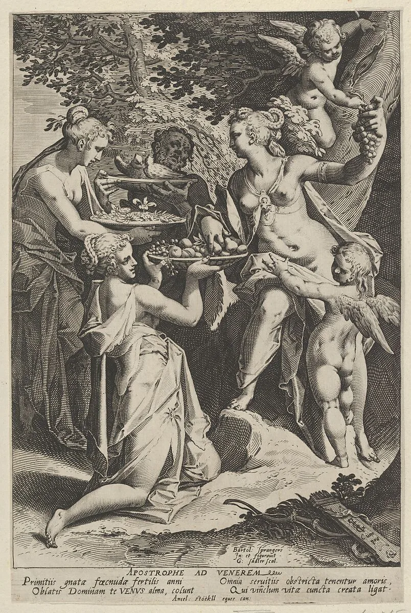 Venus Receiving Gifts — Aegidius Sadeler II|Bartholomeus Spranger|Joris Hoefnagel