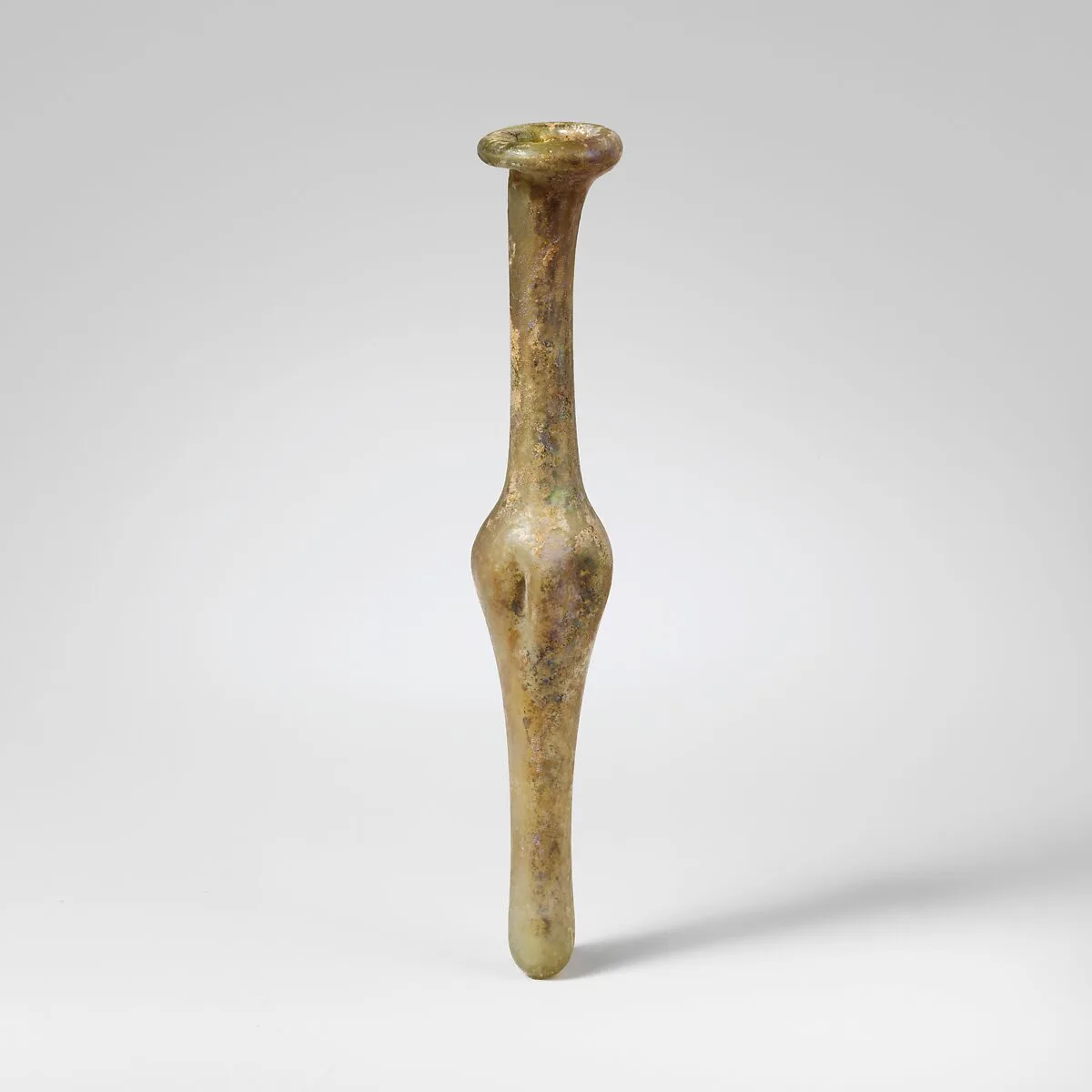 Glass fusiform bottle — Unknown