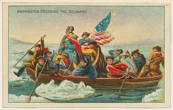 Washington Crossing the Delaware, from the "Historical Events" series (T70), issued with Hoffman House Magnums Cigars, Flexo Giants Little Cigars, Buffo Little Cigars, and Just Suits Cut Plug — Unknown