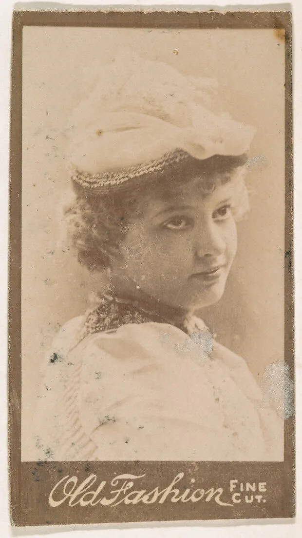 Actress with short hair wearing cap, from the Actresses series (N664) promoting Old Fashion Fine Cut Tobacco — Unknown
