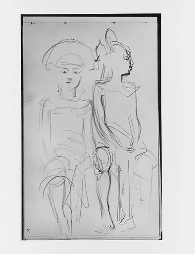 Two Seated Javanese Dancers (from Sketchbook of Javanese Dancers)