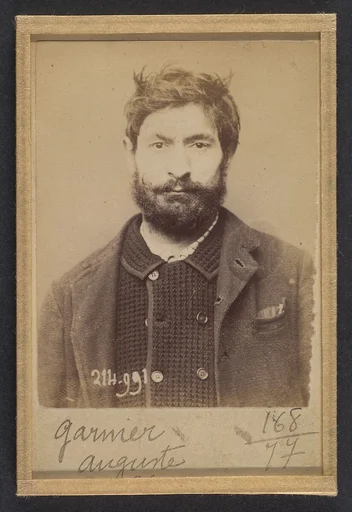 Garnier. Auguste. 34 ans, né à Périgny (Côte-d'Or). Journalier. Anarchiste. 2/3/94.