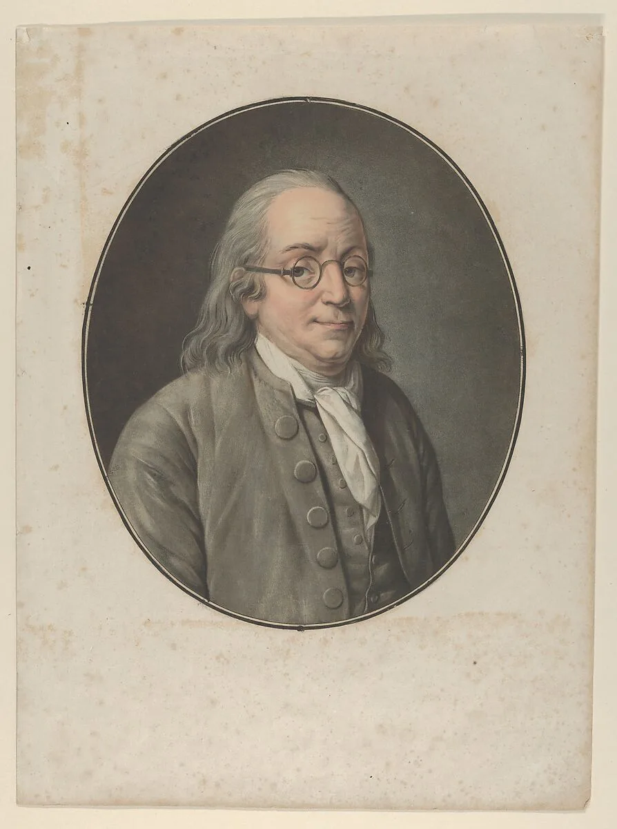 Portrait of Franklin, after Vanloo — Benjamin Franklin|Pierre Michel Alix|Carle (Charles André) Vanloo