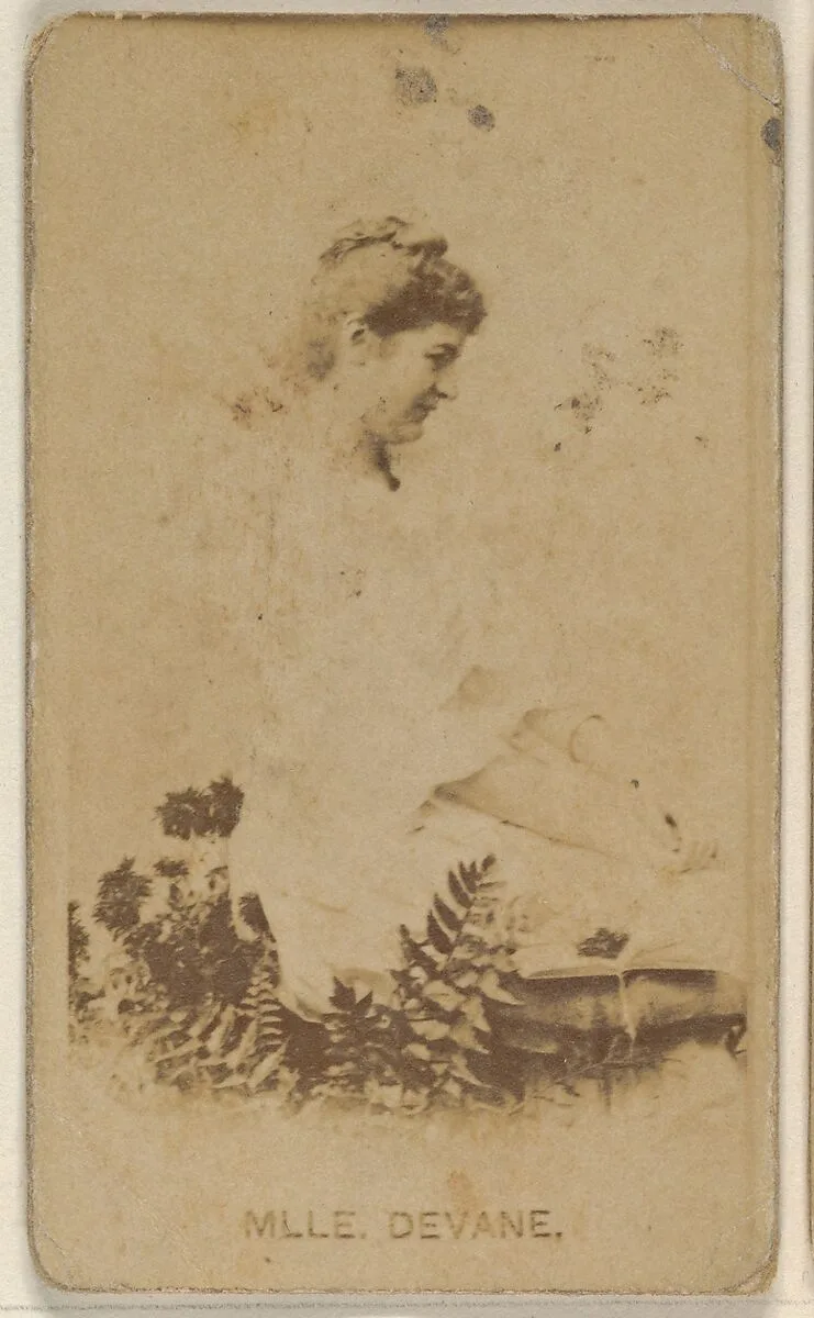 Mlle. Devane, from the Actors and Actresses series (N45, Type 8) for Virginia Brights Cigarettes — Allen & Ginter
