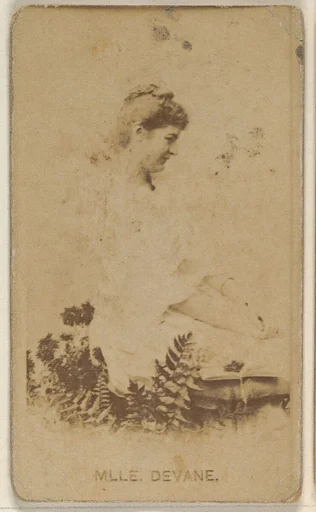 Mlle. Devane, from the Actors and Actresses series (N45, Type 8) for Virginia Brights Cigarettes