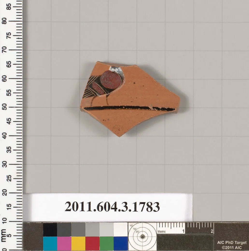 Terracotta rim fragment of a kylix: Lip cup (drinking cup) — Unknown