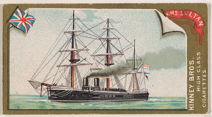 H.M.S. Sultan, from the Naval Vessels of the World series (N226) issued by Kinney Bros. — Kinney Brothers Tobacco Company
