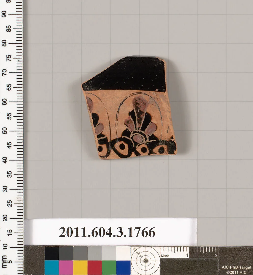 Terracotta fragment of a kylix: Band cup (drinking cup) — Unknown