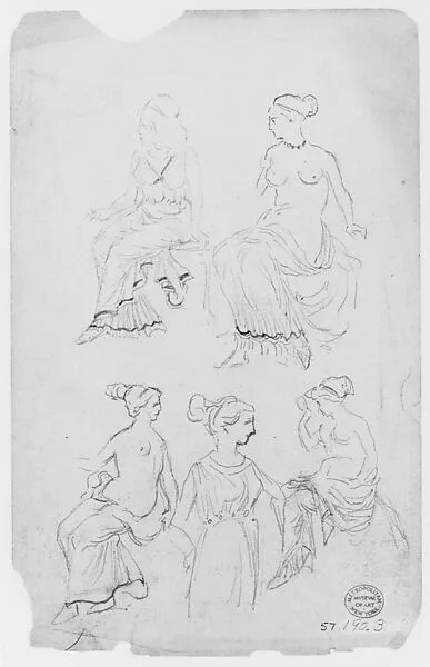 Women in Classical Dress (from Sketchbook) — Thomas Moran