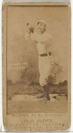 John Alexander "Bid" McPhee, 2nd Base, Cincinnati, from the Old Judge series (N172) for Old Judge Cigarettes
