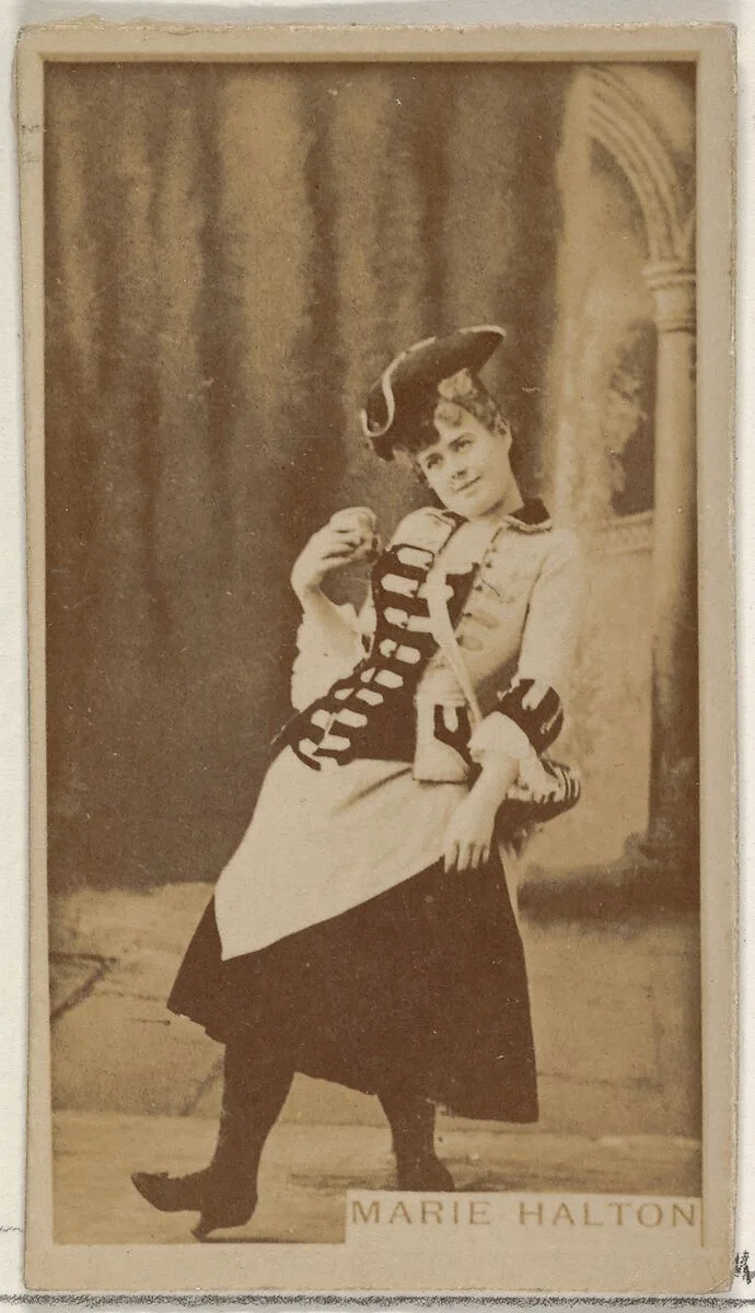 Marie Halton, from the Actors and Actresses series (N45, Type 8) for Virginia Brights Cigarettes — Allen & Ginter