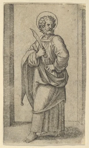 Saint Bartholomew, knife in his right hand, from "Piccoli Santi" (Small Saints)