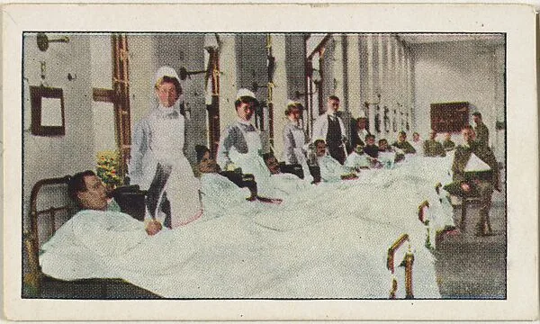 Card No. 55, British Wounded at the Prince of Wales Hospital, Tottenham, England, from the World War I Scenes series (T121) issued by Sweet Caporal Cigarettes — American Tobacco Company|Underwood & Underwood