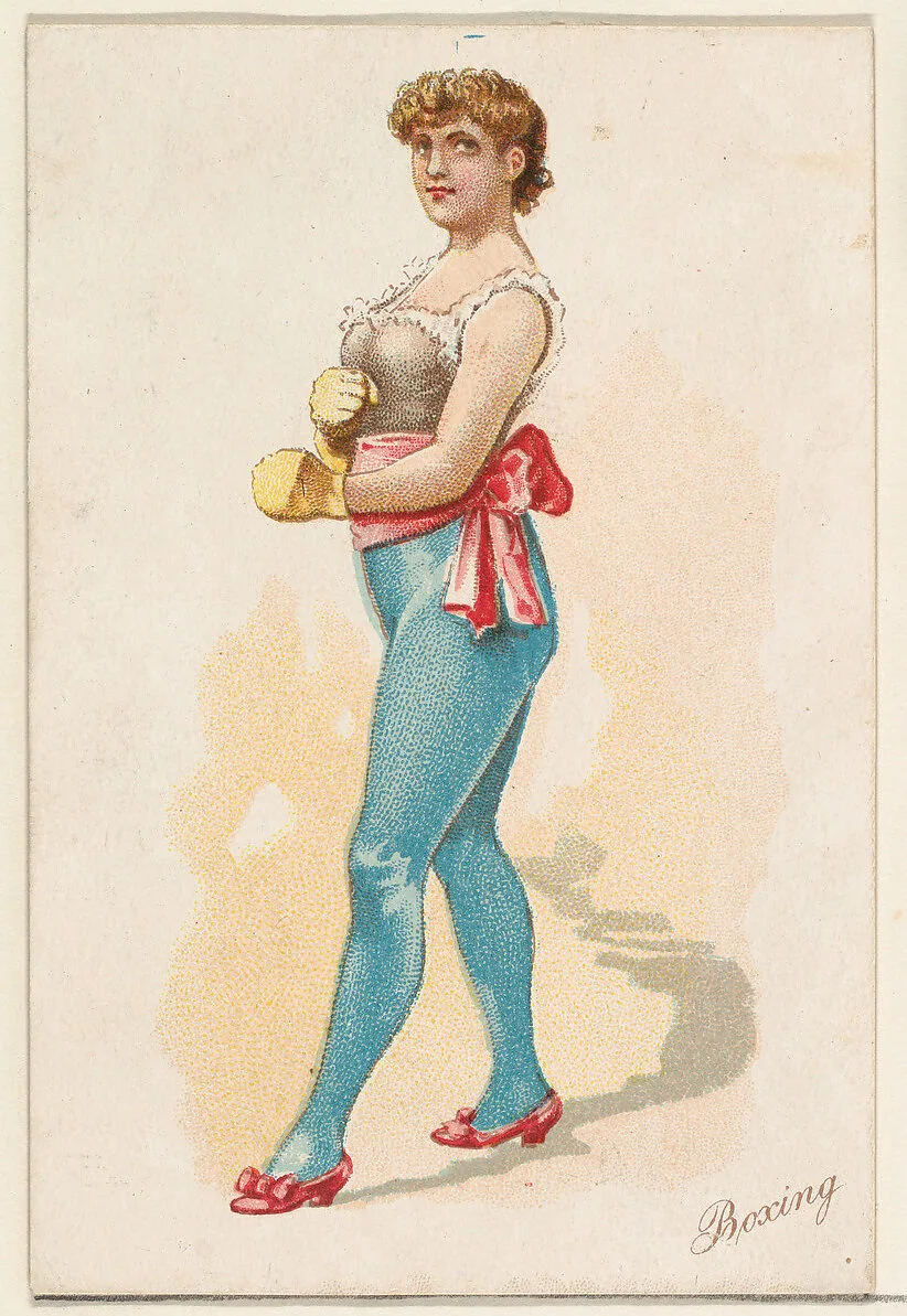 Boxing, from the Pretty Athletes series (N196) issued by Wm. S. Kimball & Co. — Julius Bien & Co.|William S. Kimball & Company