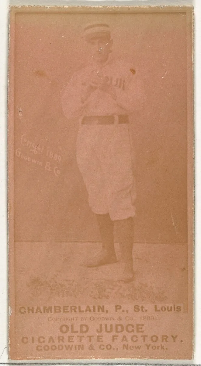 Elton P. "Ice Box" Chamberlain, Pitcher, St. Louis Browns, from the Old Judge series (N172) for Old Judge Cigarettes — Goodwin & Company