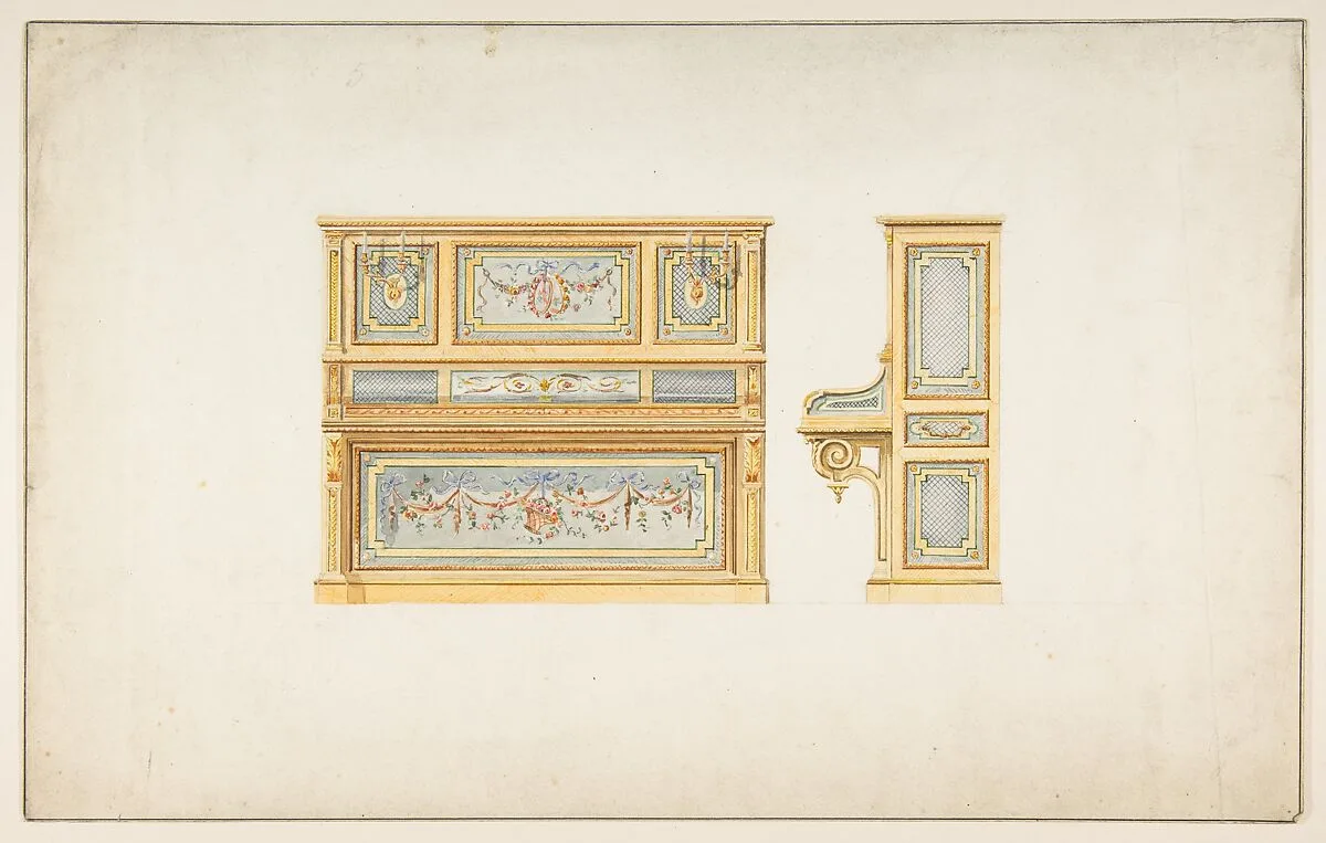 Design for a Piano — Anonymous, French, 19th century