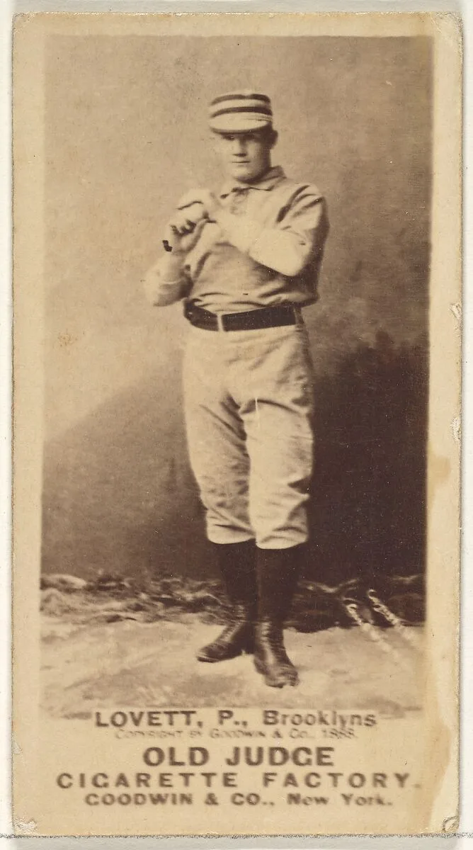 Lovett, Pitcher, Brooklyn Bridegrooms, from the Old Judge series (N172) for Old Judge Cigarettes — Goodwin & Company