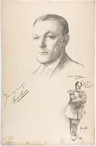 Portrait Head of the actor George Graves, also shown full-length in costume