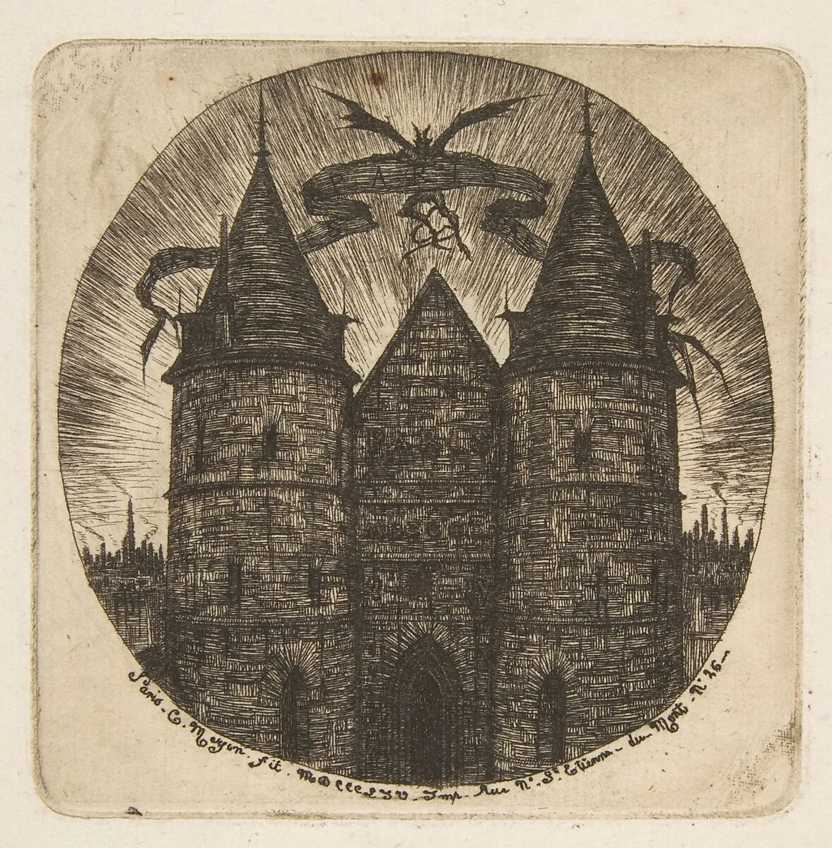 The Old Entrance to the Palais de Justice, Paris — Charles Meryon