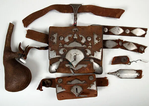 Ammunition Belt (Kamr) with Powder Flask and Two Pouches — Unknown