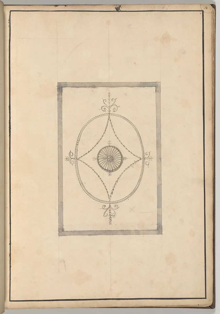 Design for the Ceiling of a Bedchamber at Curraghmore, County Waterford, Ireland — James Wyatt