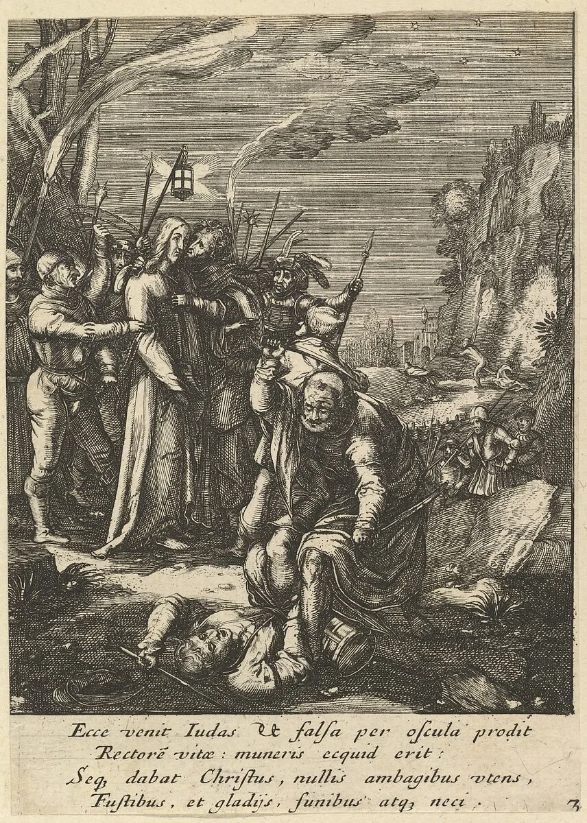 The Betrayal of Christ, from "The Passion of Christ" — Hendrick Goltzius|Nicolas Cochin|Jean I Leblond