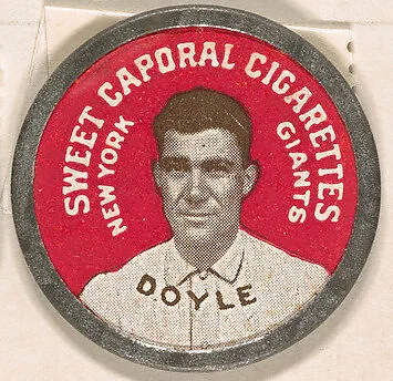 Doyle, New York Giants (red), from the Domino Discs series (PX7), issued by Kinney Brothers — Kinney Brothers Tobacco Company