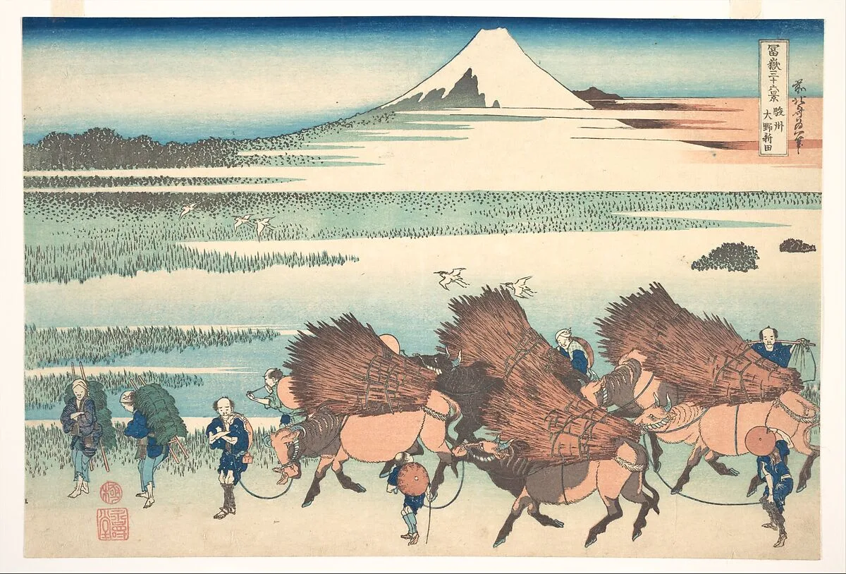 冨嶽三十六景 駿州大野新田|The New Fields at Ōno in Suruga Province (Sunshū Ōno shinden), from the series Thirty-six Views of Mount Fuji (Fugaku sanjūrokkei) — Katsushika Hokusai