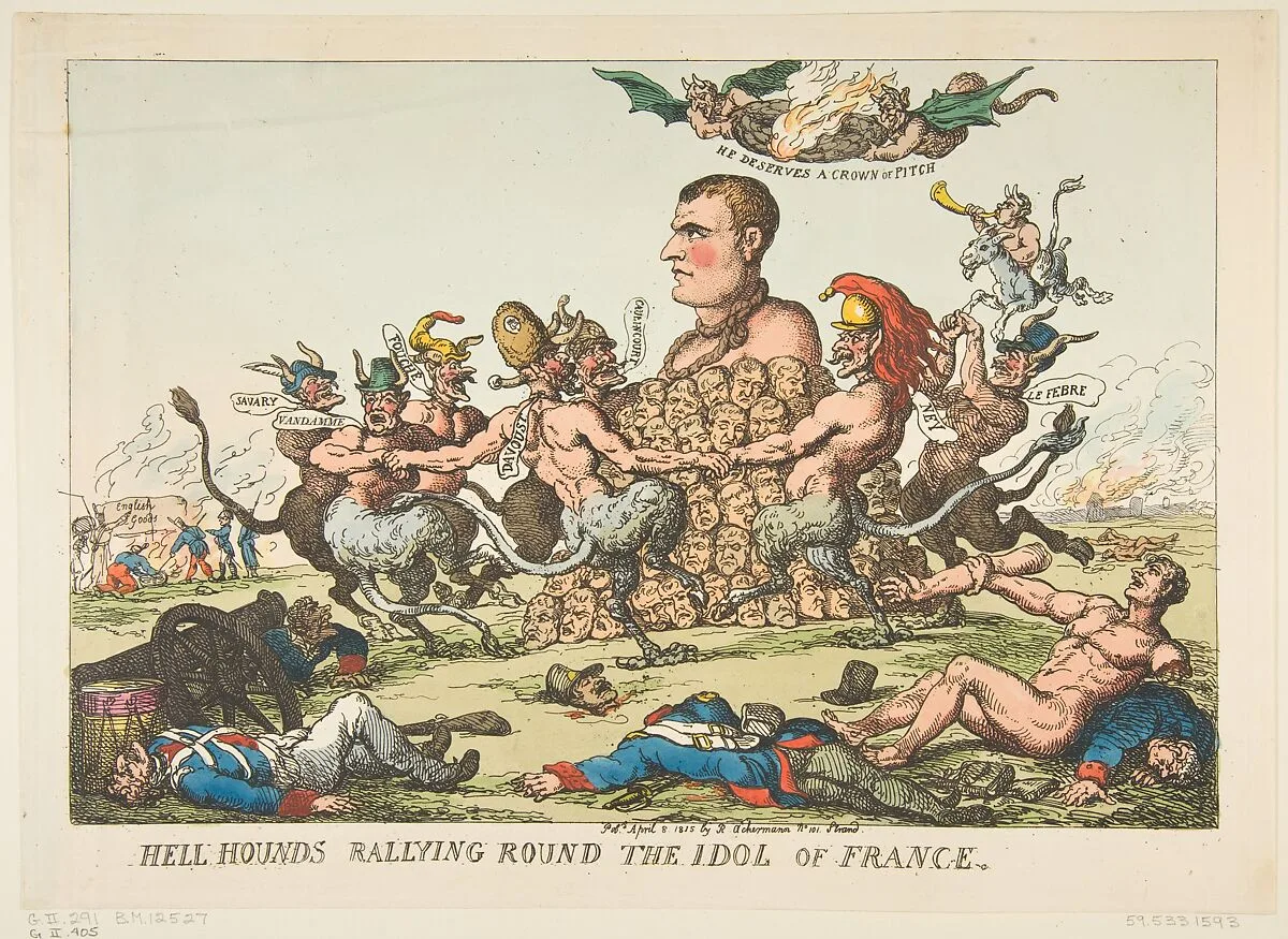 Hell Hounds Rallying Round the Idol of France — Napoléon Bonaparte|Thomas Rowlandson|Rudolph Ackermann, London