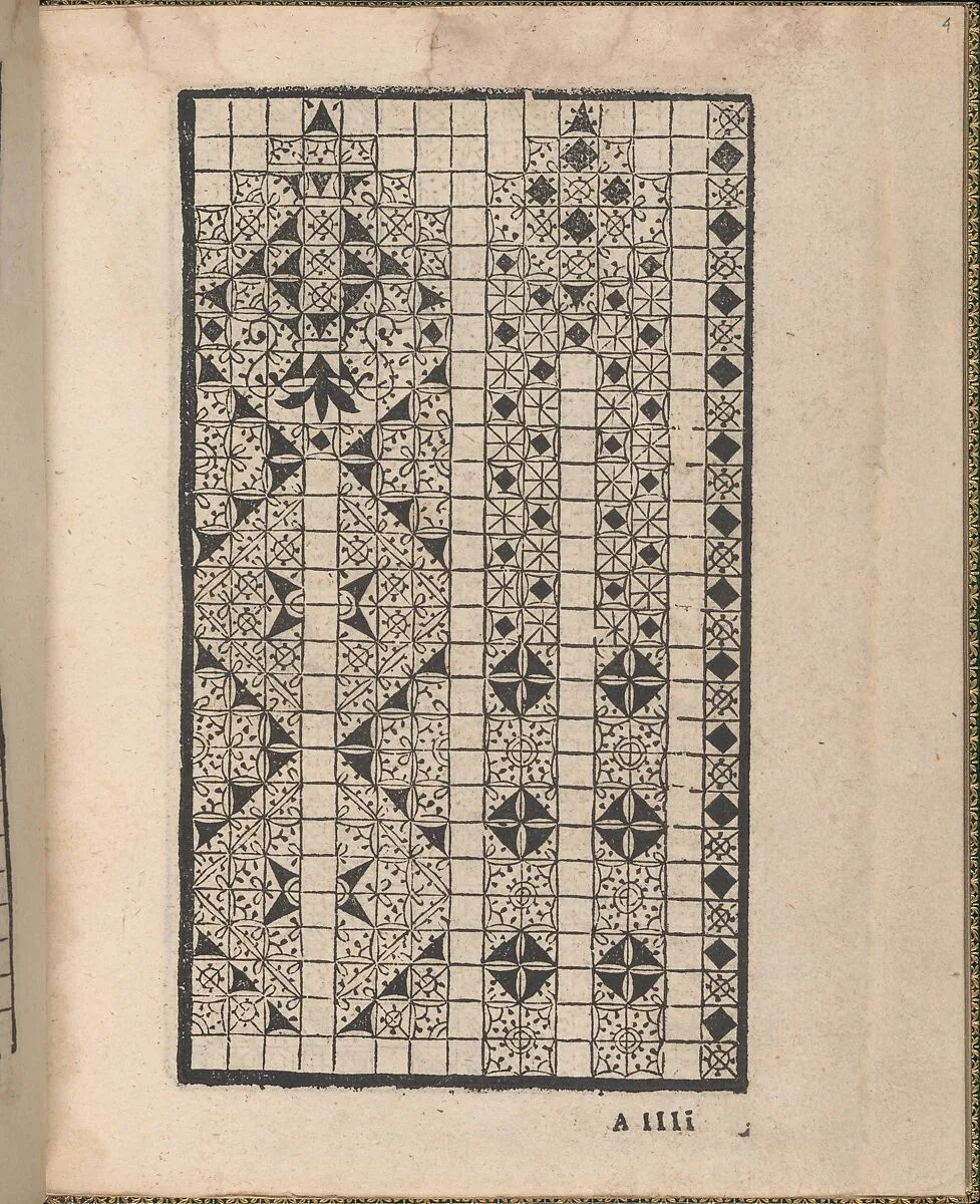 Ornamento delle belle & virtuose donne, page 3 (recto) — Matteo Pagano|Lloyd, Wallis & Lloyd