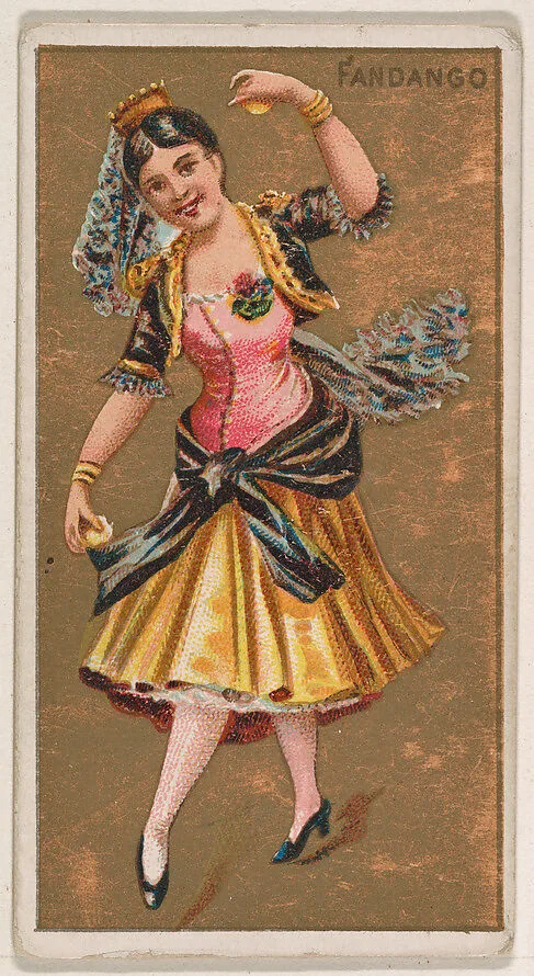 Fandango, from National Dances (N225, Type 1) issued by Kinney Bros. — Kinney Brothers Tobacco Company