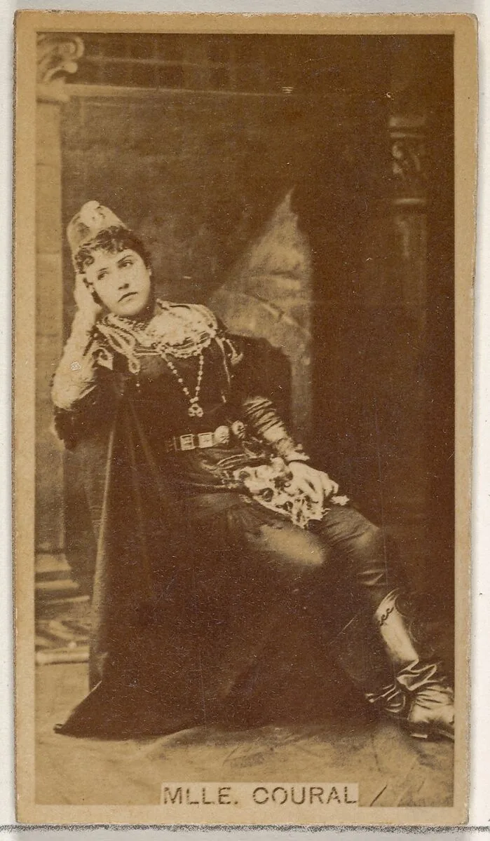 Mlle. Couralet, from the Actors and Actresses series (N45, Type 8) for Virginia Brights Cigarettes — Allen & Ginter