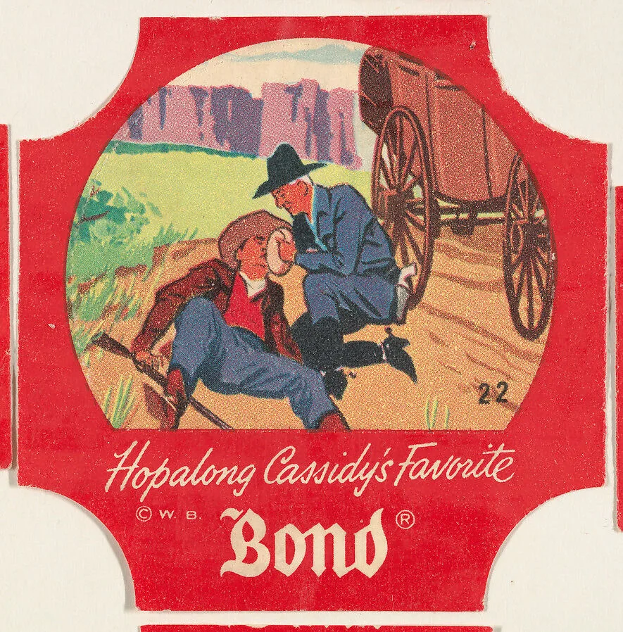 No. 22, from the Hopalong Cassidy bread labels series (D290-8) issued by Bond Bread — Warner Bros|Bond Bread