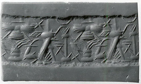 Cylinder seal with cultic scene — Unknown