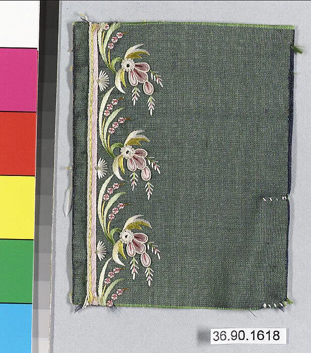 Embroidery sample for a man’s suit or waistcoat — Unknown